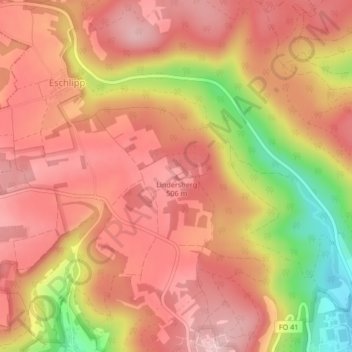 Carte topographique Lindersberg, altitude, relief