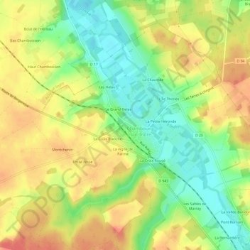Carte topographique Saint-Sulpice, altitude, relief