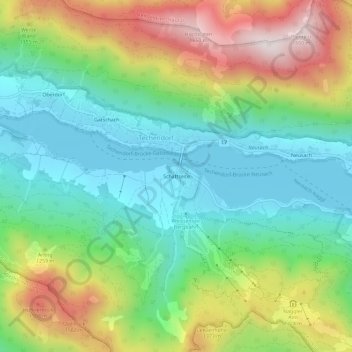 Carte topographique Schattseite, altitude, relief