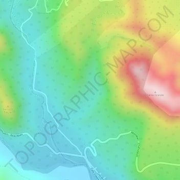 Carte topographique Posa azul, altitude, relief