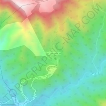 Carte topographique Sabarimala, altitude, relief