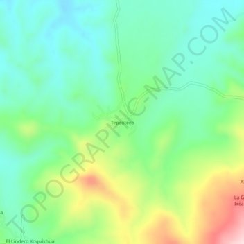 Carte topographique Tepoxteco, altitude, relief