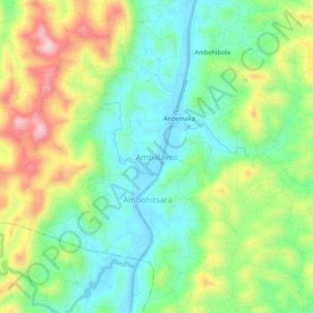 Carte topographique Ambalavao, altitude, relief