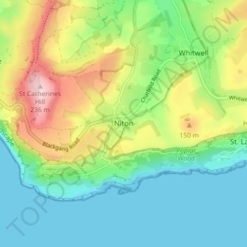 Carte topographique Niton, altitude, relief
