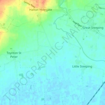 Carte topographique Halton Fenside, altitude, relief