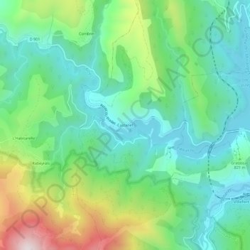 Carte topographique Castanet, altitude, relief