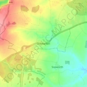Carte topographique Didmarton, altitude, relief