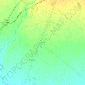 Carte topographique Mezrir, altitude, relief