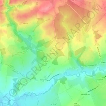 Carte topographique La Louère, altitude, relief