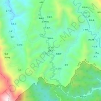 Carte topographique 淡竹岭, altitude, relief