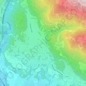 Carte topographique Treffling, altitude, relief