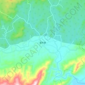 Carte topographique 高平镇, altitude, relief