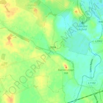Carte topographique Digby Bridge, altitude, relief