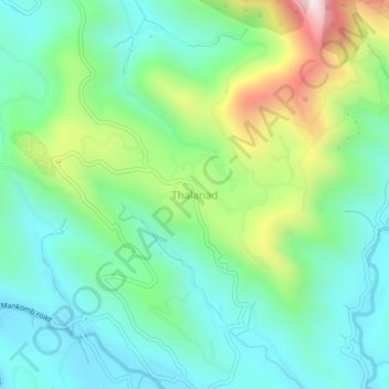 Carte topographique Thalanad, altitude, relief