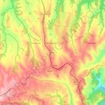 Carte topographique Trullo, altitude, relief