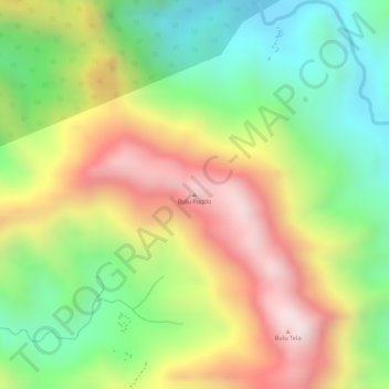 Carte topographique Bulu Poddo, altitude, relief