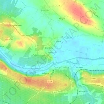 Carte topographique Lancement, altitude, relief