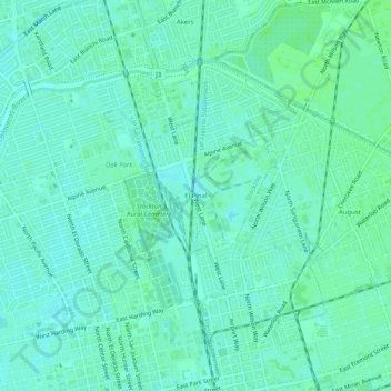 Carte topographique El Pinal, altitude, relief