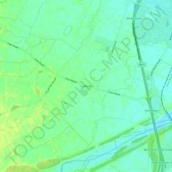 Carte topographique Clarkville, altitude, relief