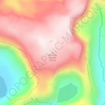 Carte topographique Mont de la Faille, altitude, relief