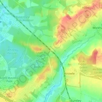 Carte topographique Tapnage, altitude, relief