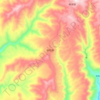 Carte topographique 桃花镇, altitude, relief