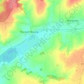 Carte topographique Boucly, altitude, relief