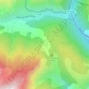 Carte topographique Le Col d'Anelle, altitude, relief