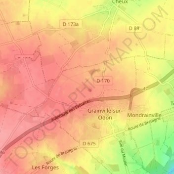 Carte topographique Belleval, altitude, relief