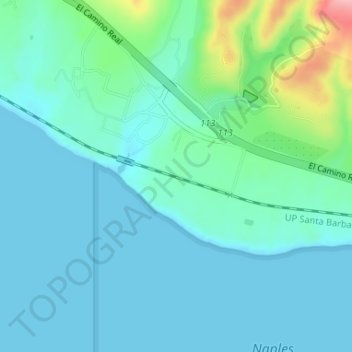 Carte topographique Naples, altitude, relief