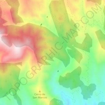 Carte topographique El Pocico, altitude, relief