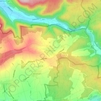 Carte topographique Baltersweil, altitude, relief