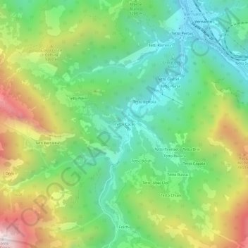 Carte topographique Tetto Cace, altitude, relief