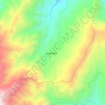 Carte topographique Lourdes, altitude, relief