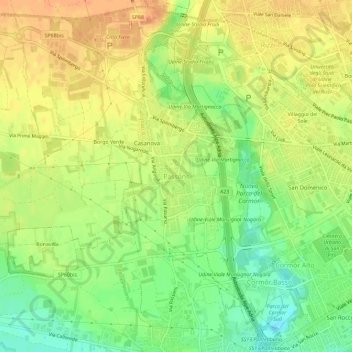 Carte topographique Passons, altitude, relief