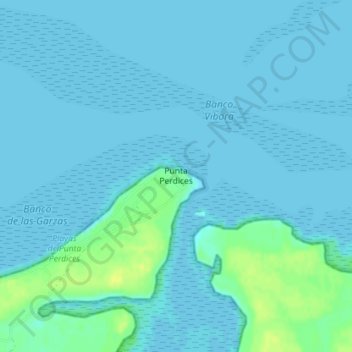 Carte topographique Punta Perdices, altitude, relief