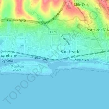 Carte topographique Kingston Buci, altitude, relief