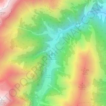 Carte topographique Foce, altitude, relief