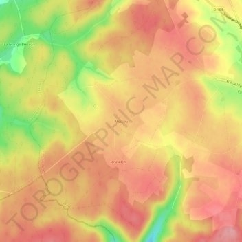 Carte topographique Moscou, altitude, relief