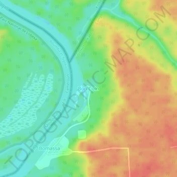 Carte topographique Bon Coin, altitude, relief