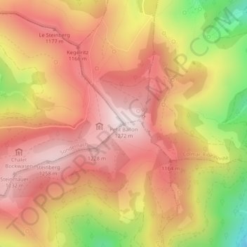 Carte topographique Petit Ballon, altitude, relief