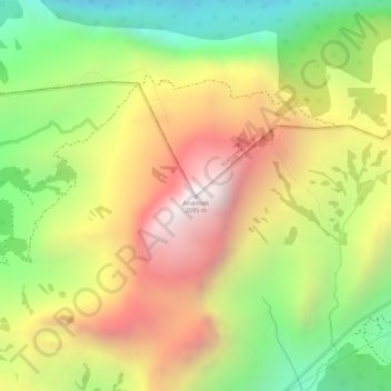 Carte topographique Anamudi, altitude, relief