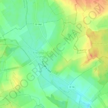 Carte topographique Docelle, altitude, relief