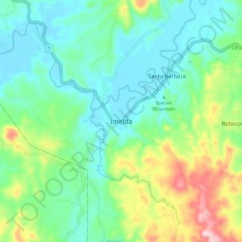 Carte topographique Imelda, altitude, relief