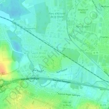 Carte topographique Mont Herme, altitude, relief