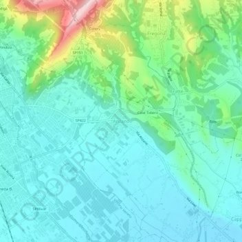 Carte topographique Anzano, altitude, relief