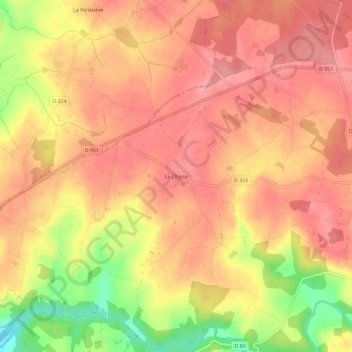 Carte topographique La Chaise, altitude, relief