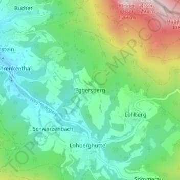 Carte topographique Eggersberg, altitude, relief