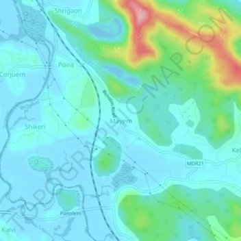 Carte topographique Mayem, altitude, relief