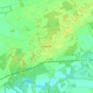 Carte topographique Flechum, altitude, relief